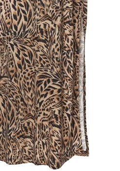Strandkleider|Buffalo Maxikleid beige-jeansblaubedruckt