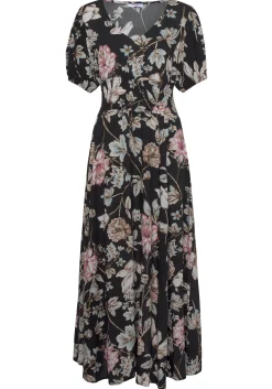 Strandkleider|Kleider|LASCANA Maxikleid schwarzbedruckt