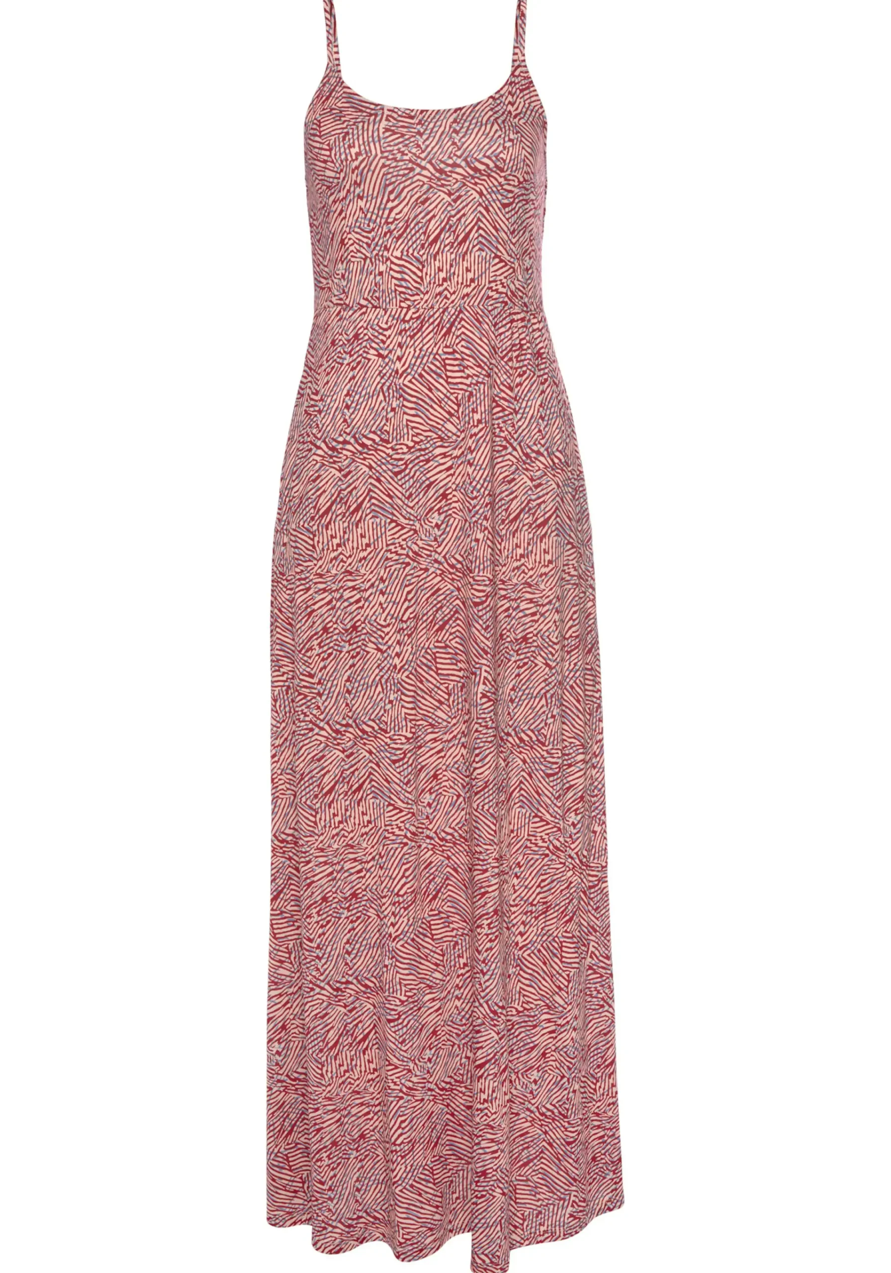 Strandkleider|Kleider|Vivance Maxikleid rot-apricot-blaubedruckt