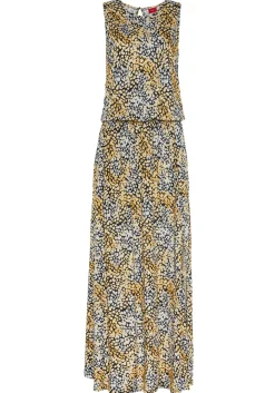 Strandkleider|Kleider|s.Oliver Maxikleid schwarz-gelbbedruckt