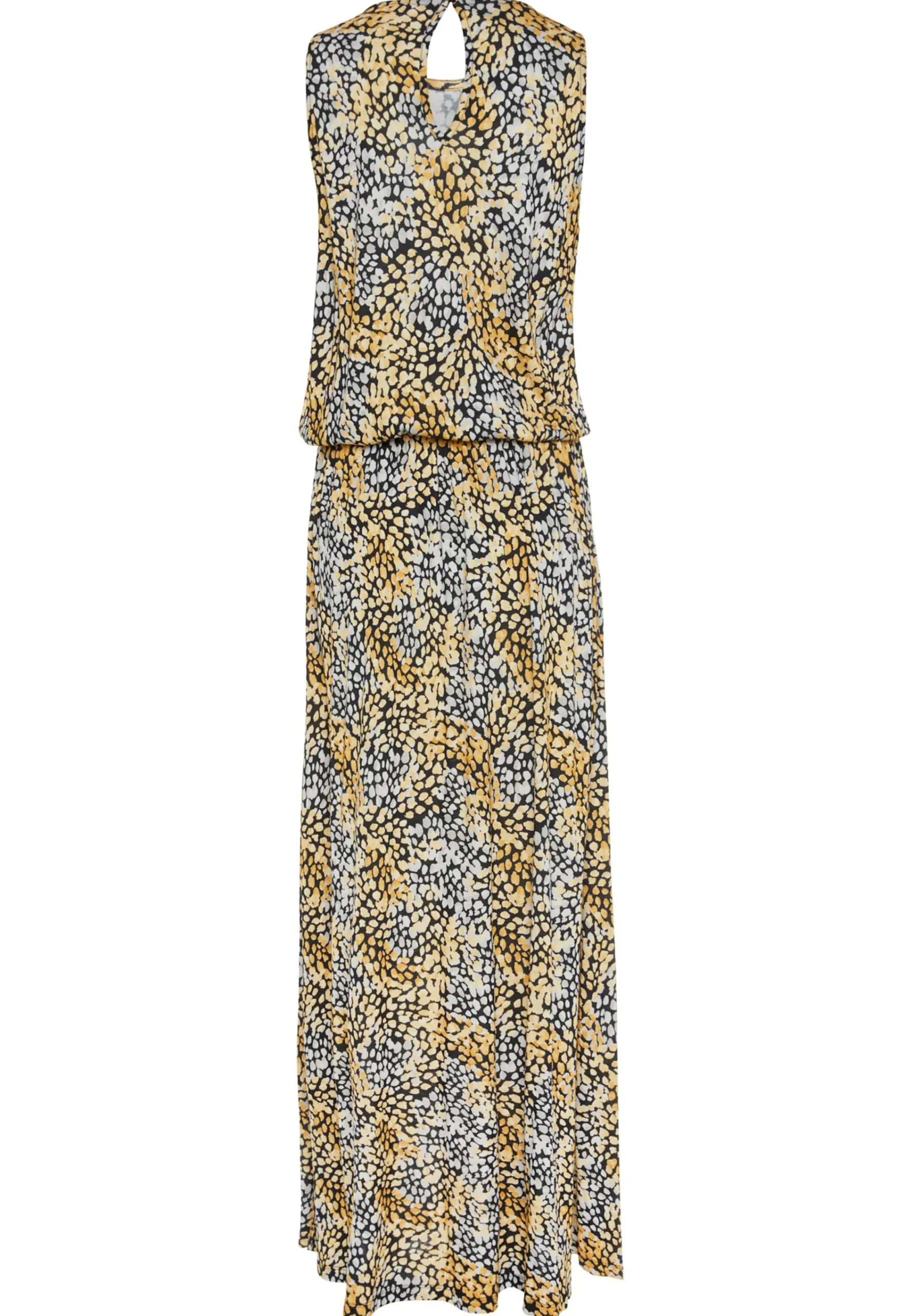 Strandkleider|Kleider|s.Oliver Maxikleid schwarz-gelbbedruckt