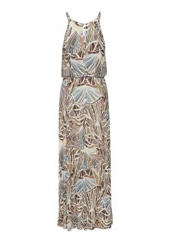 Strandkleider|LASCANA Maxikleid creme-khaki-hellblau-braunbedruckt