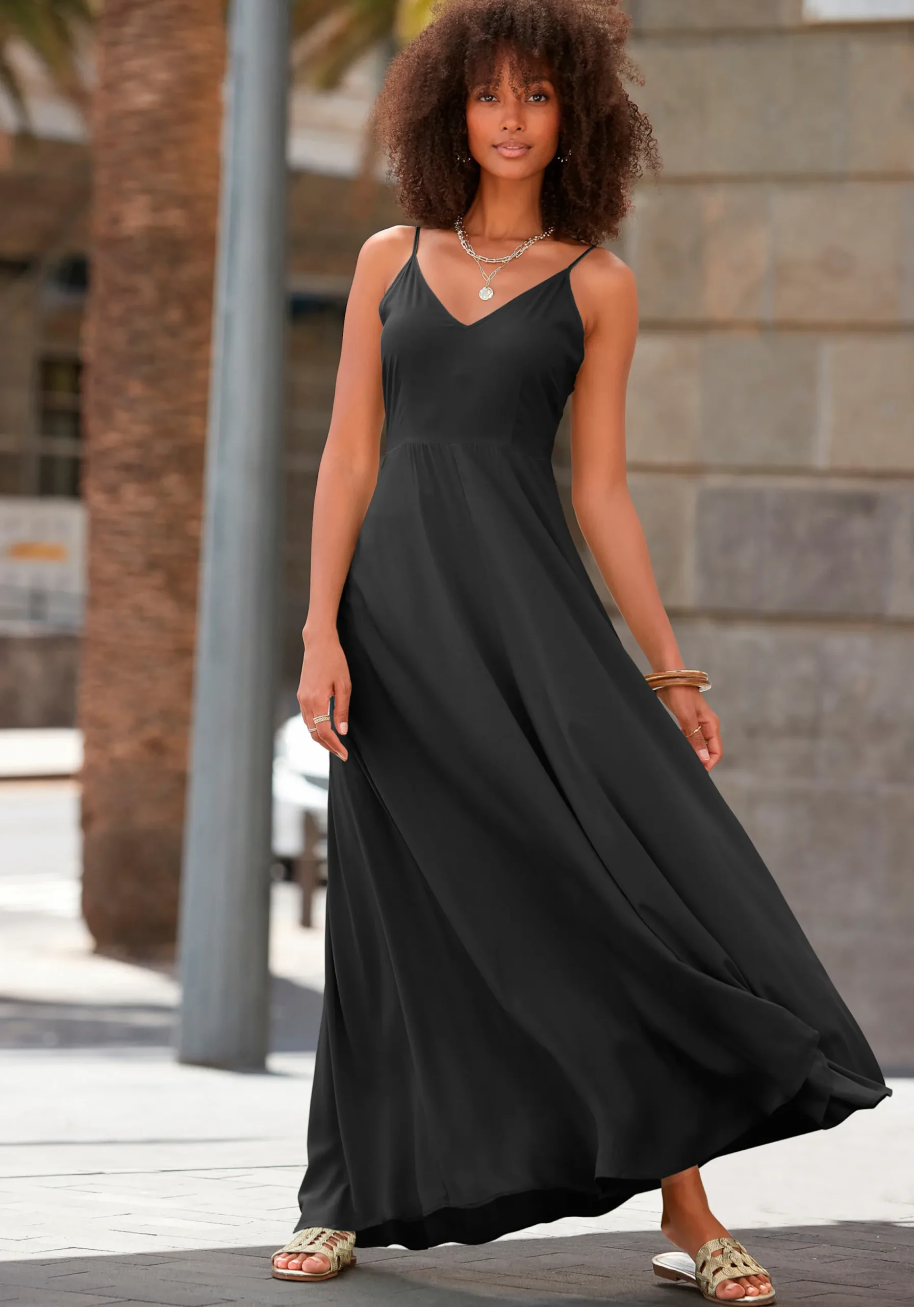 Kleider|LASCANA Maxikleid schwarz