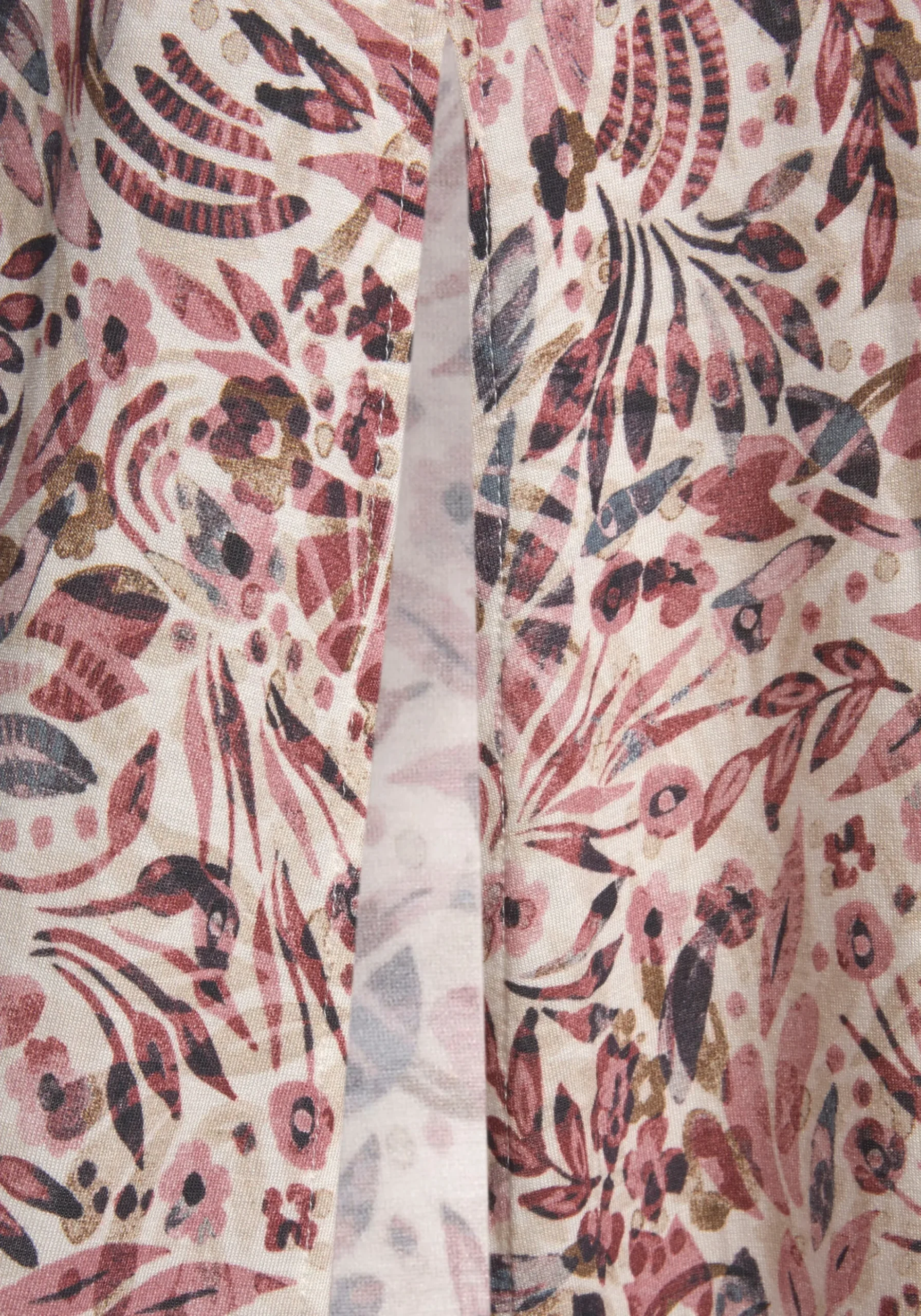 Strandkleider|Kleider|Vivance Maxikleid creme-mauvebedruckt