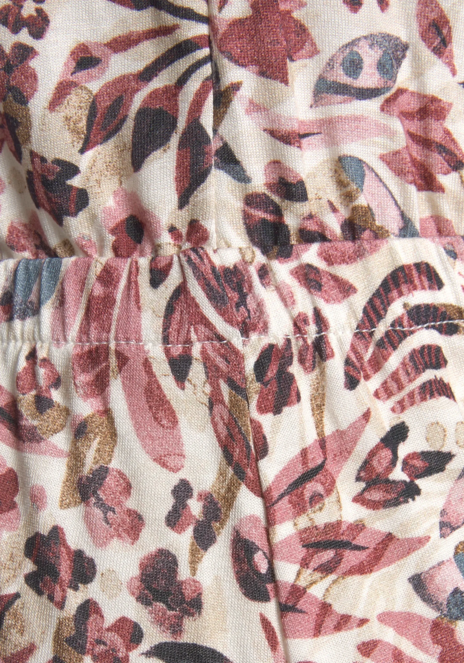Strandkleider|Kleider|Vivance Maxikleid creme-mauvebedruckt