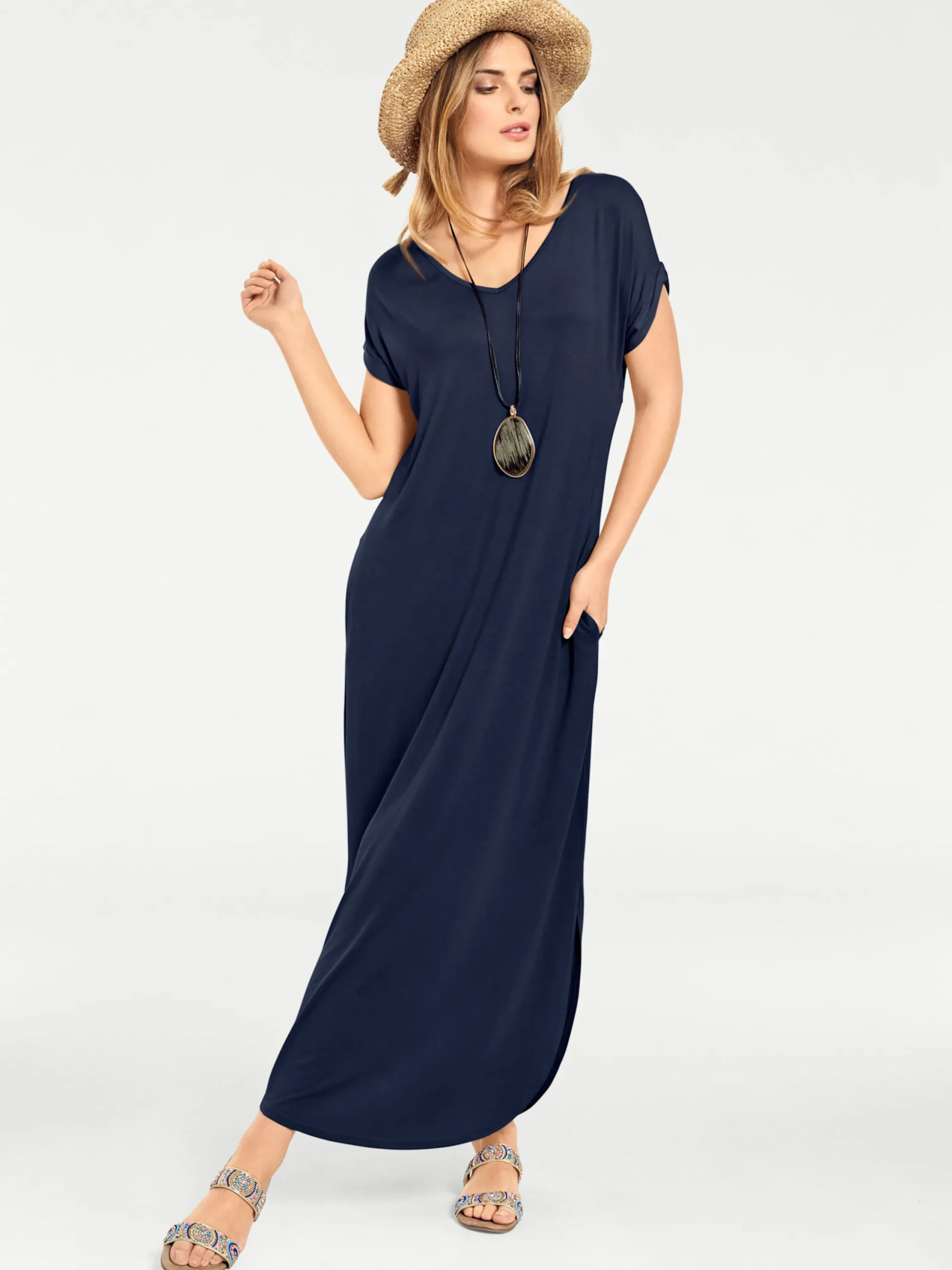 Strandkleider|Basics|heine Maxikleid marine