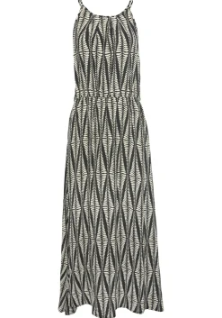 Kleider|LASCANA Maxikleid schwarz-sandbedruckt