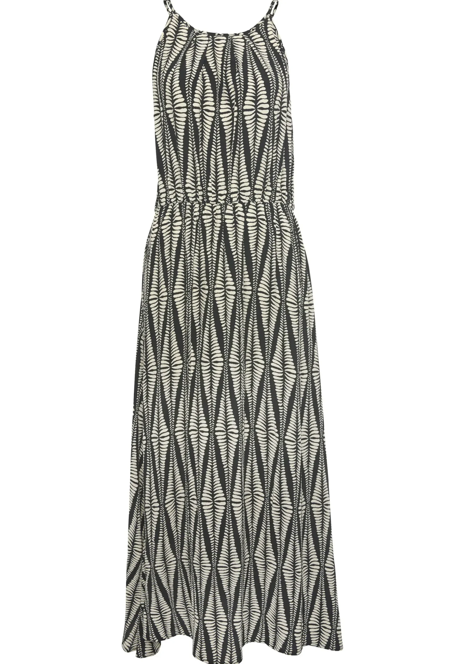 Kleider|LASCANA Maxikleid schwarz-sandbedruckt