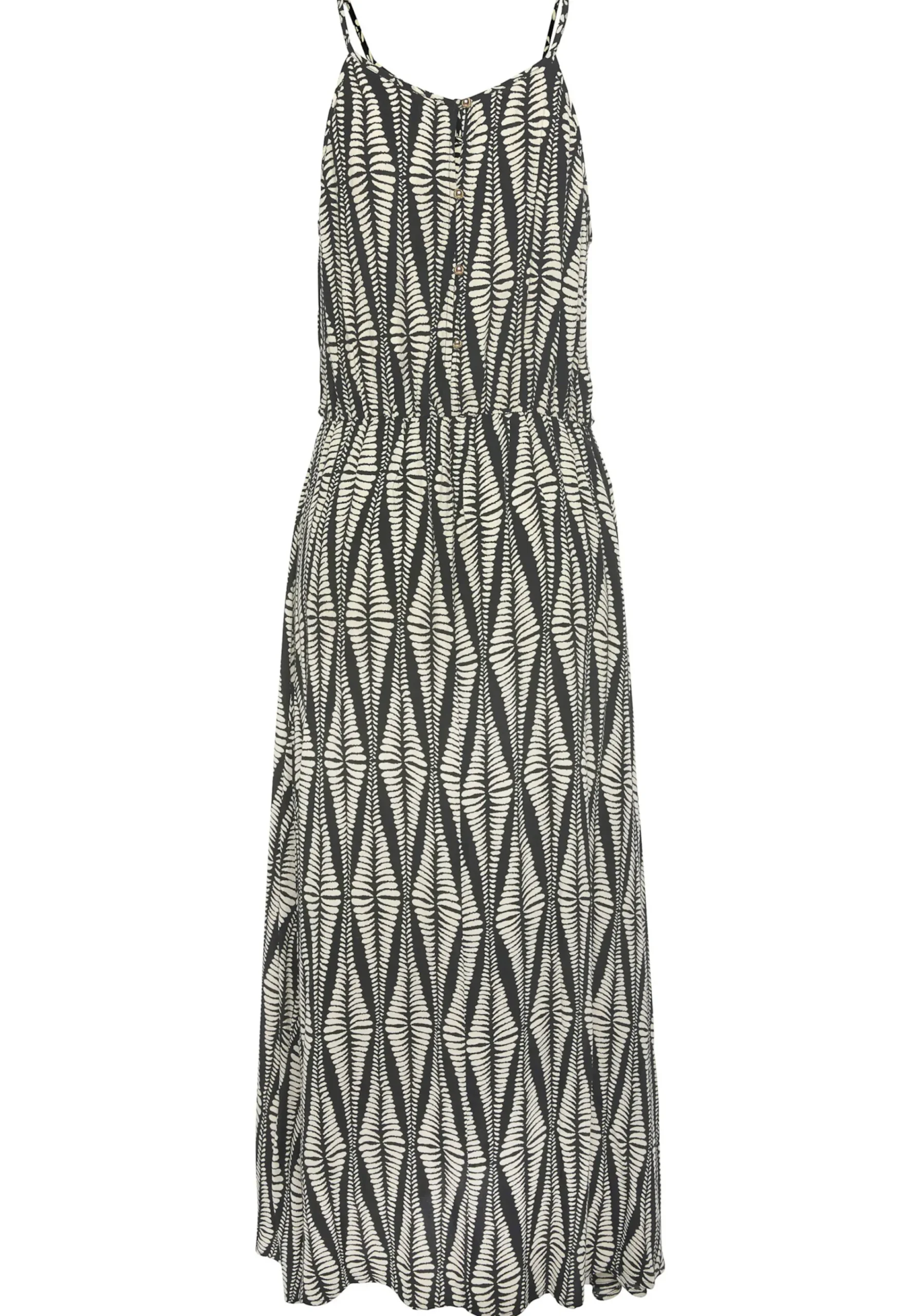 Kleider|LASCANA Maxikleid schwarz-sandbedruckt