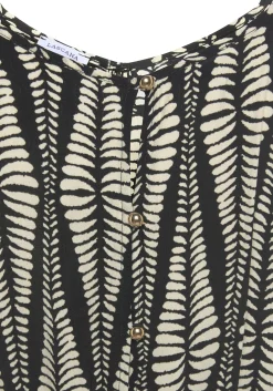 Kleider|LASCANA Maxikleid schwarz-sandbedruckt