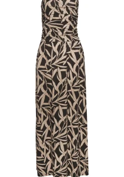 Strandkleider|s.Oliver Maxikleid schwarz-taupebedruckt
