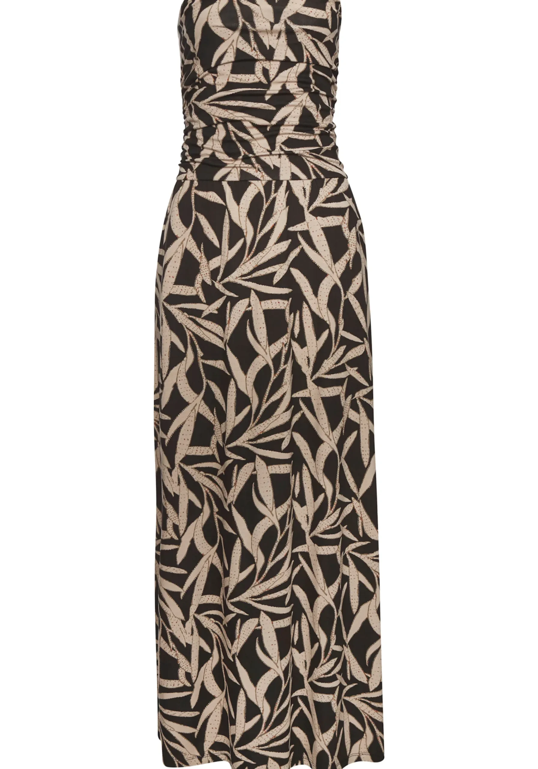 Strandkleider|s.Oliver Maxikleid schwarz-taupebedruckt