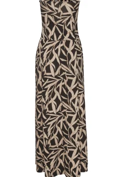 Strandkleider|s.Oliver Maxikleid schwarz-taupebedruckt
