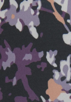 Kleider|Vivance Maxikleid schwarz-lilabedruckt