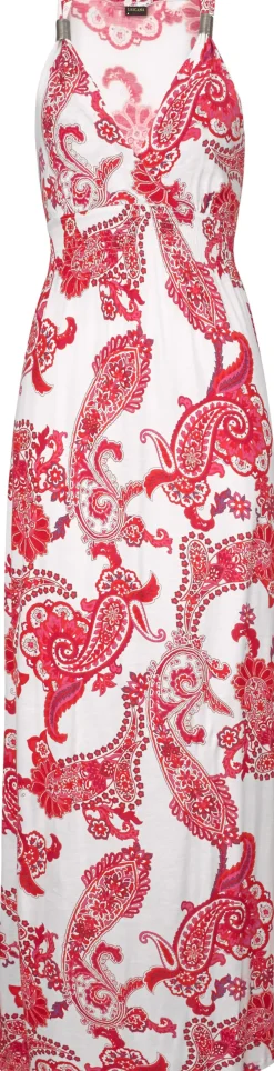 Strandkleider|Kleider|LASCANA Maxikleid rot-weiß-bedruckt