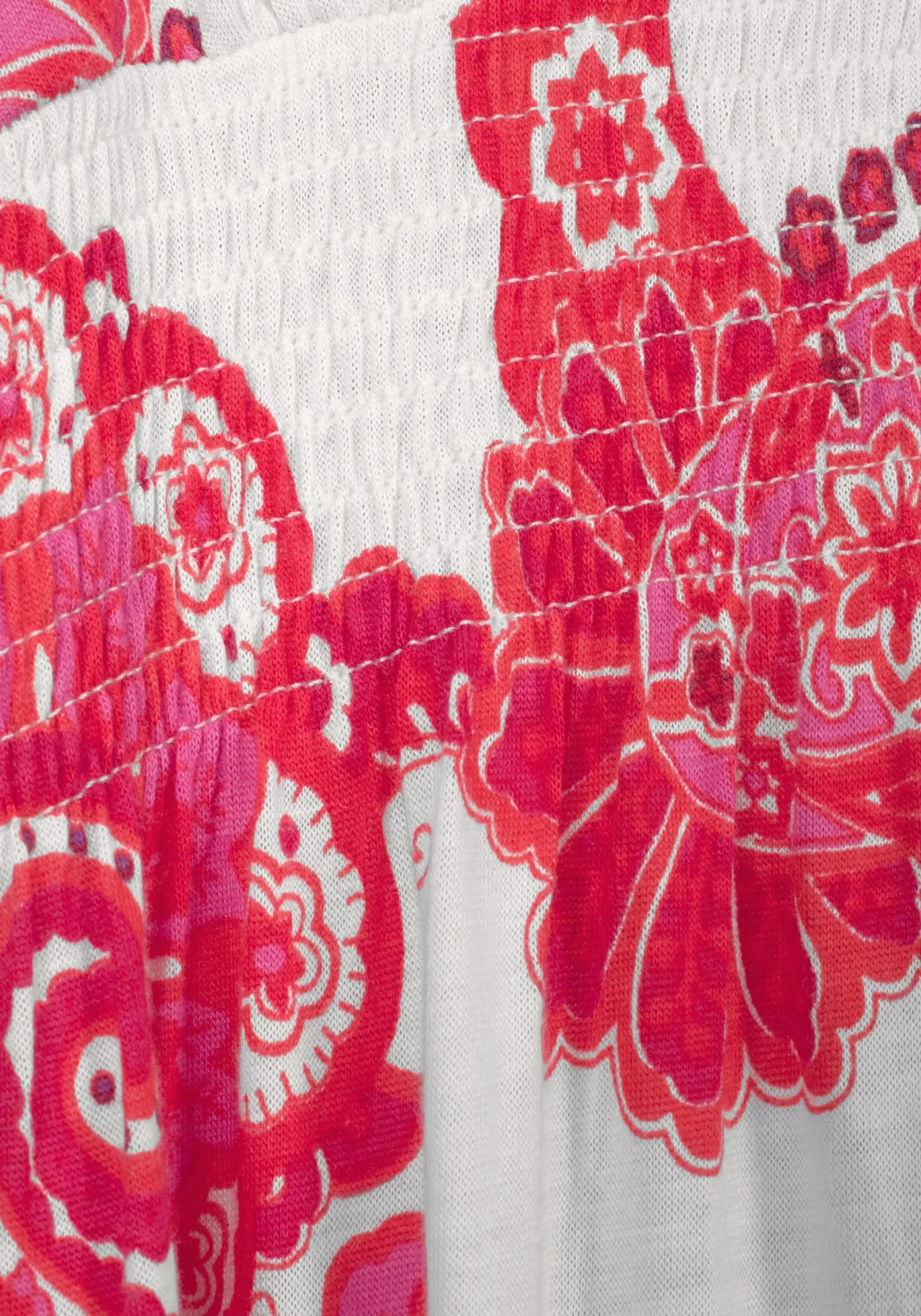 Strandkleider|Kleider|LASCANA Maxikleid rot-weiß-bedruckt