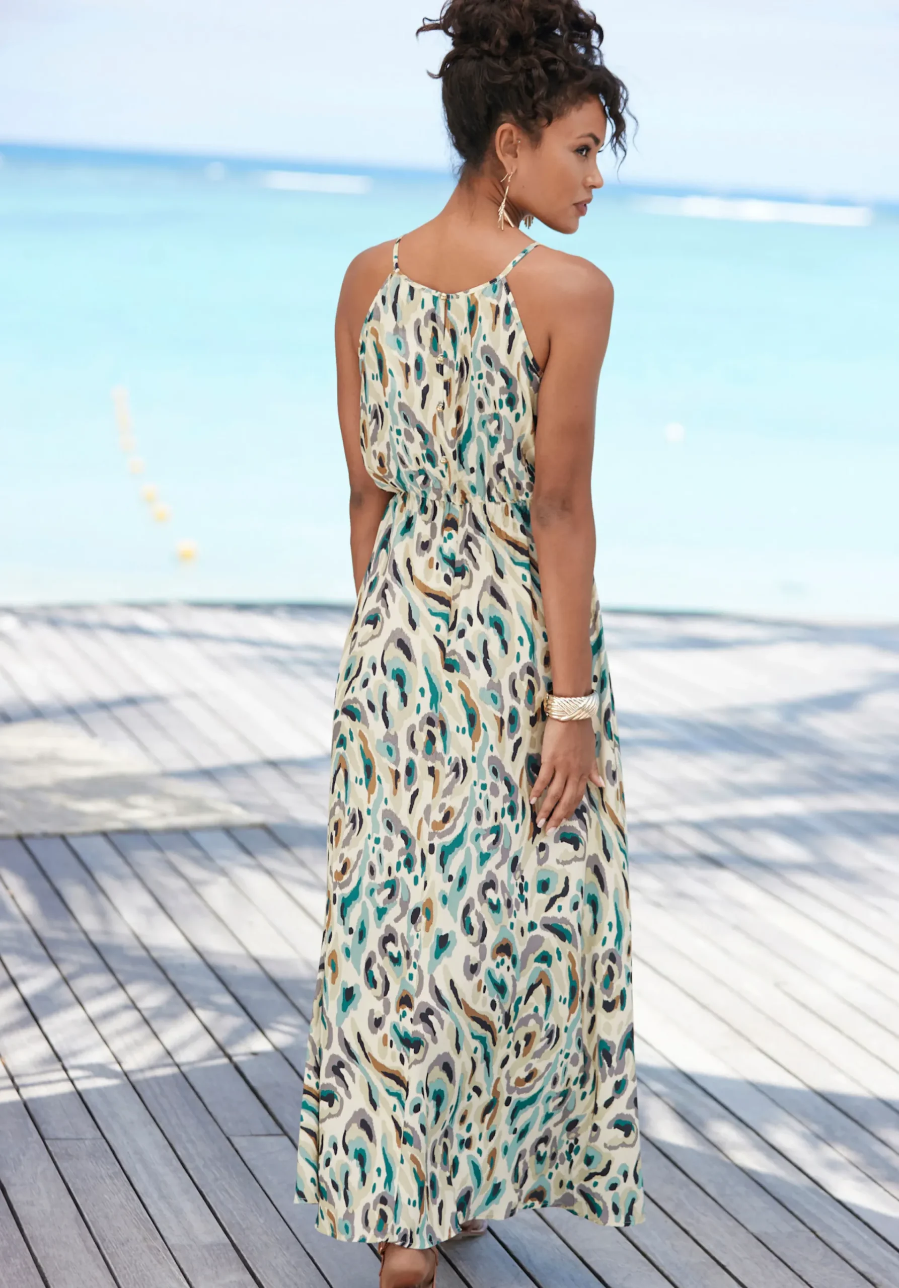 Kleider|LASCANA Maxikleid sandbedruckt