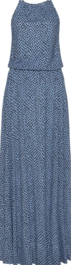 Strandkleider|LASCANA Maxikleid blau-marine-bedruckt