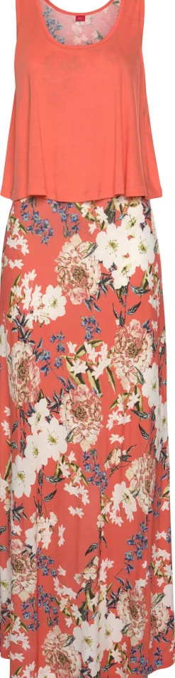 Kleider|s.Oliver Maxikleid koralle-bedruckt