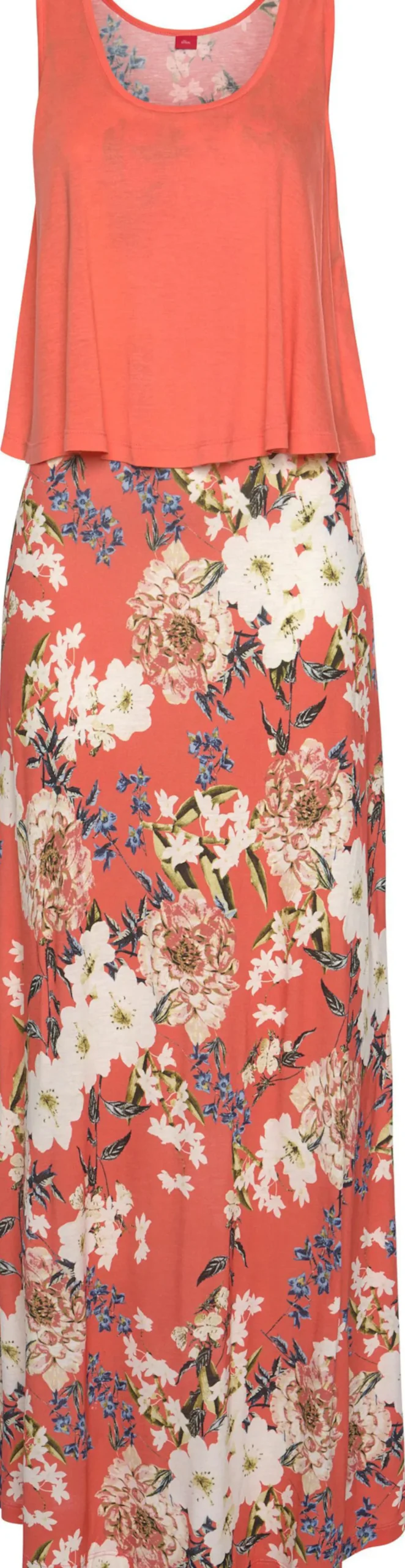 Kleider|s.Oliver Maxikleid koralle-bedruckt
