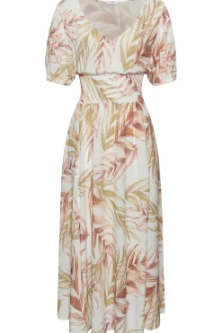 Strandkleider|LASCANA Maxikleid sand-orangebedruckt