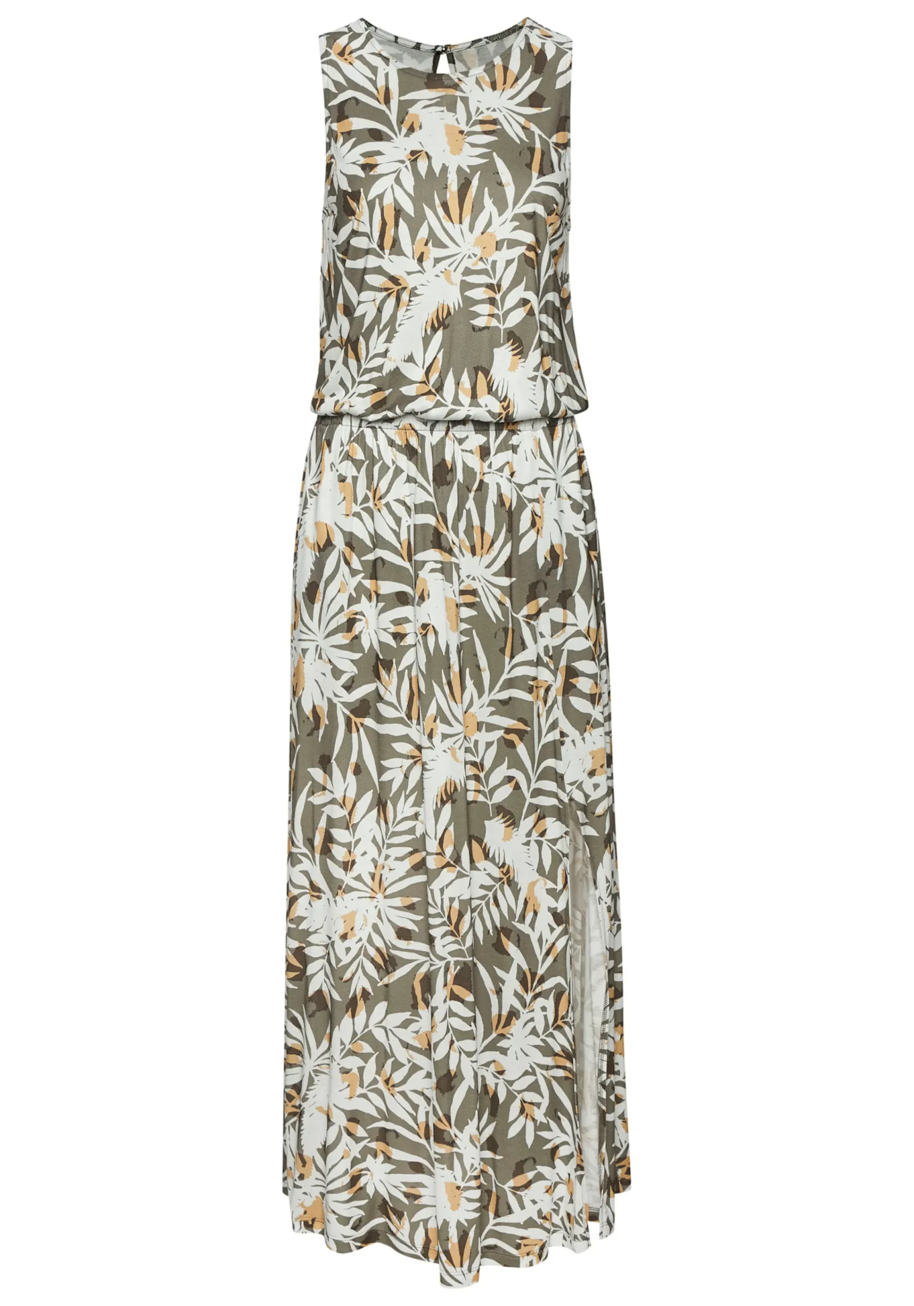 Strandkleider|Vivance Maxikleid grün-cremebedruckt