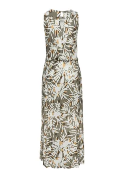 Strandkleider|Vivance Maxikleid grün-cremebedruckt