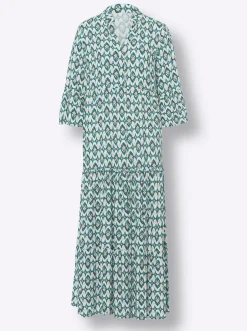 Strandkleider|heine Maxikleid aus Viskose smaragd-apricot-bedruckt