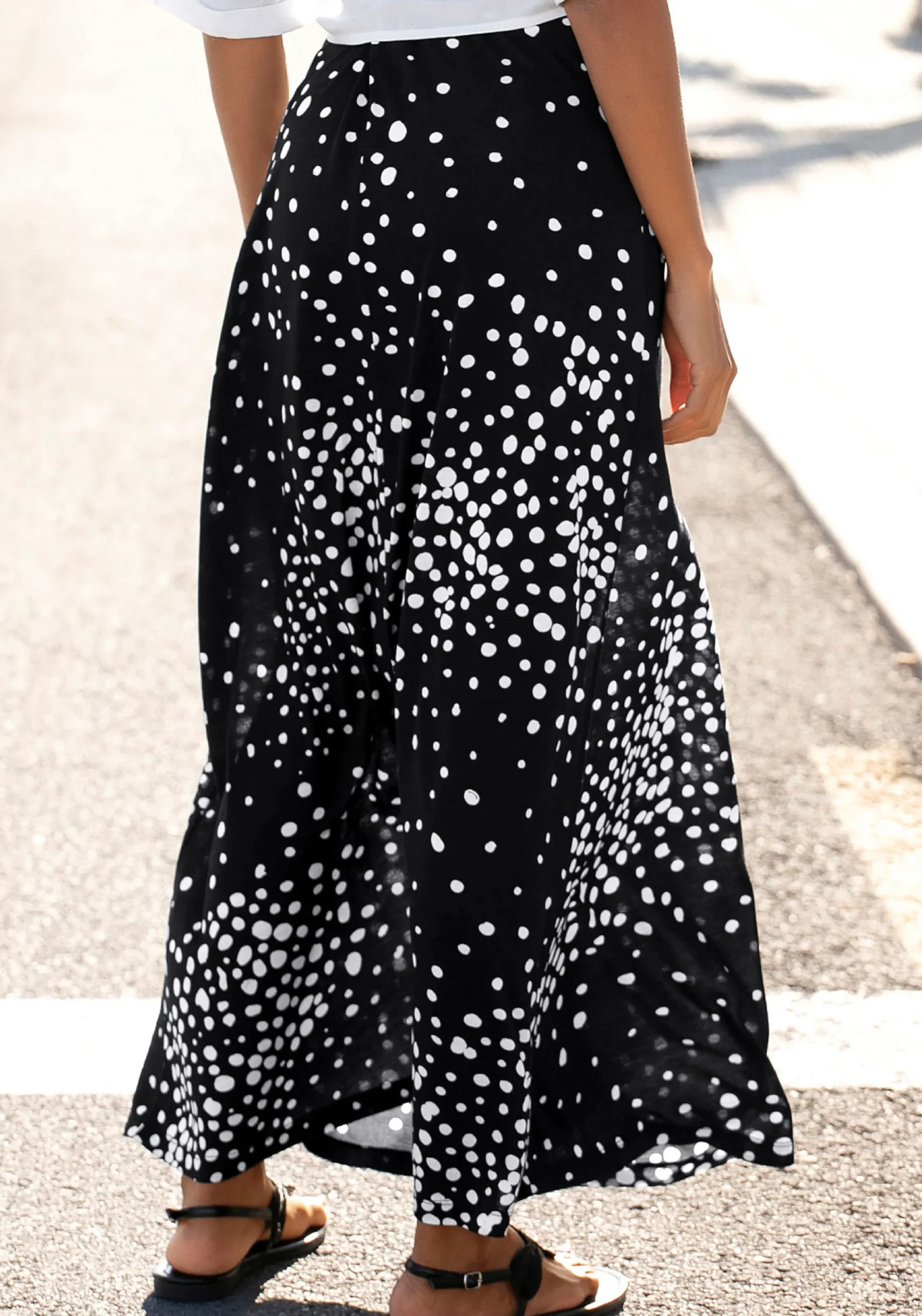 Strandmode|Röcke|Vivance Maxirock schwarz-weiß-bedruckt