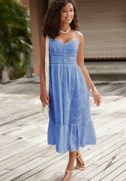 Strandkleider|Buffalo Midikleid rauchblau