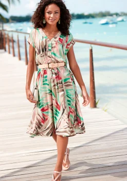 Strandkleider|Kleider|Vivance Midikleid sandbedruckt