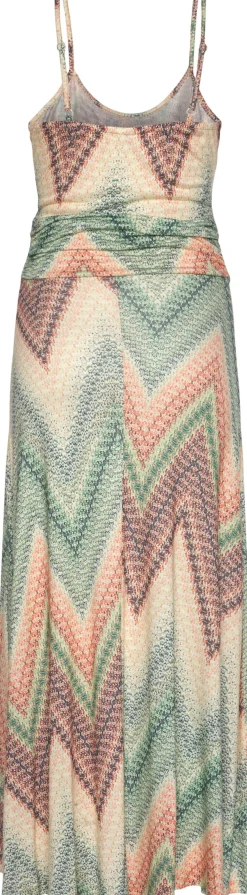Strandkleider|LASCANA Midikleid grün-rostorange-aubergine-bedruckt