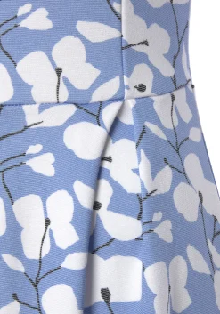 Strandkleider|Beachtime Midikleid blau-creme-bedruckt