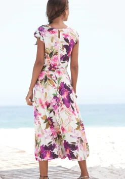 Strandkleider|Beachtime Midikleid weißbedruckt