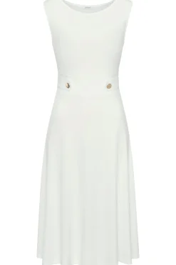 Strandkleider|Kleider|LASCANA Midikleid weiß