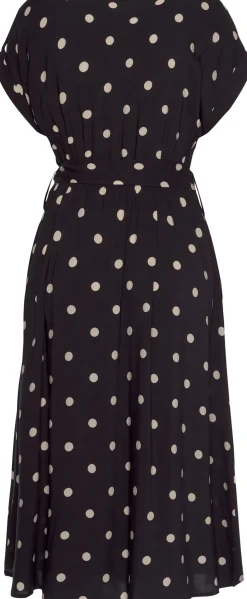 Strandkleider|Kleider|LASCANA Midikleid schwarz-sand-bedruckt