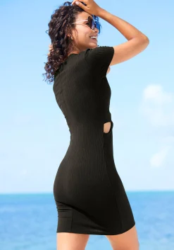 Strandkleider|LASCANA Minikleid schwarz