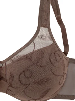 Bhs|petite fleur Minimizer-BH mocha-mousse+weiß