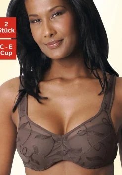 Bhs|petite fleur Minimizer-BH mocha-mousse+weiß