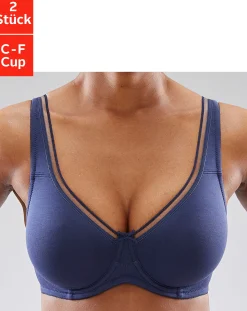 Bhs|petite fleur Minimizer-BH marine+weiß