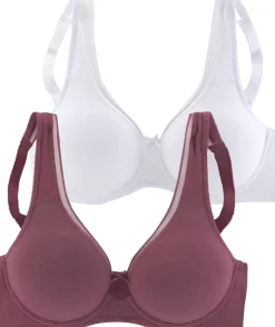 Bhs|petite fleur Minimizer-BH burgund+weiß