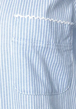Nachtwäsche|Vivance Dreams Nachthemd blau-weiß