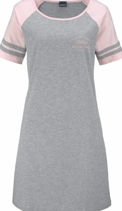 Nachtwäsche|Arizona Nachthemd grau-rosa