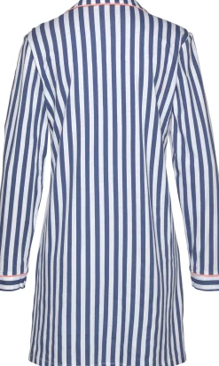 Nachtwäsche|H.I.S Nachthemd blau-weiß-peach