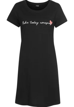 Nachtwäsche|Vivance Dreams Nachthemd schwarz