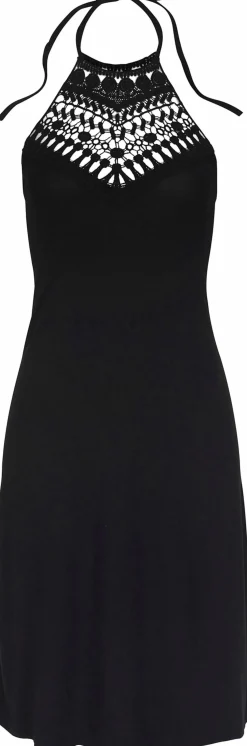 Strandkleider|LASCANA Neckholderkleid schwarz