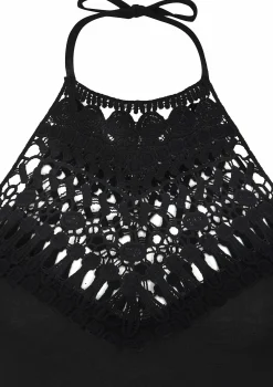 Strandkleider|LASCANA Neckholderkleid schwarz