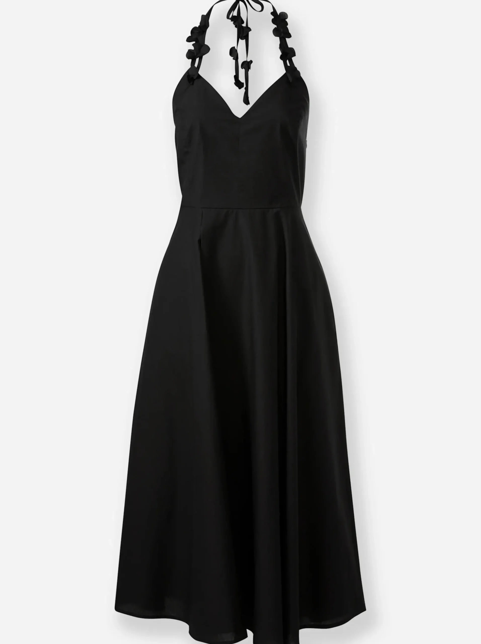 Abendkleider|Kleider|heine Neckholderkleid mit Blütenapplikation schwarz