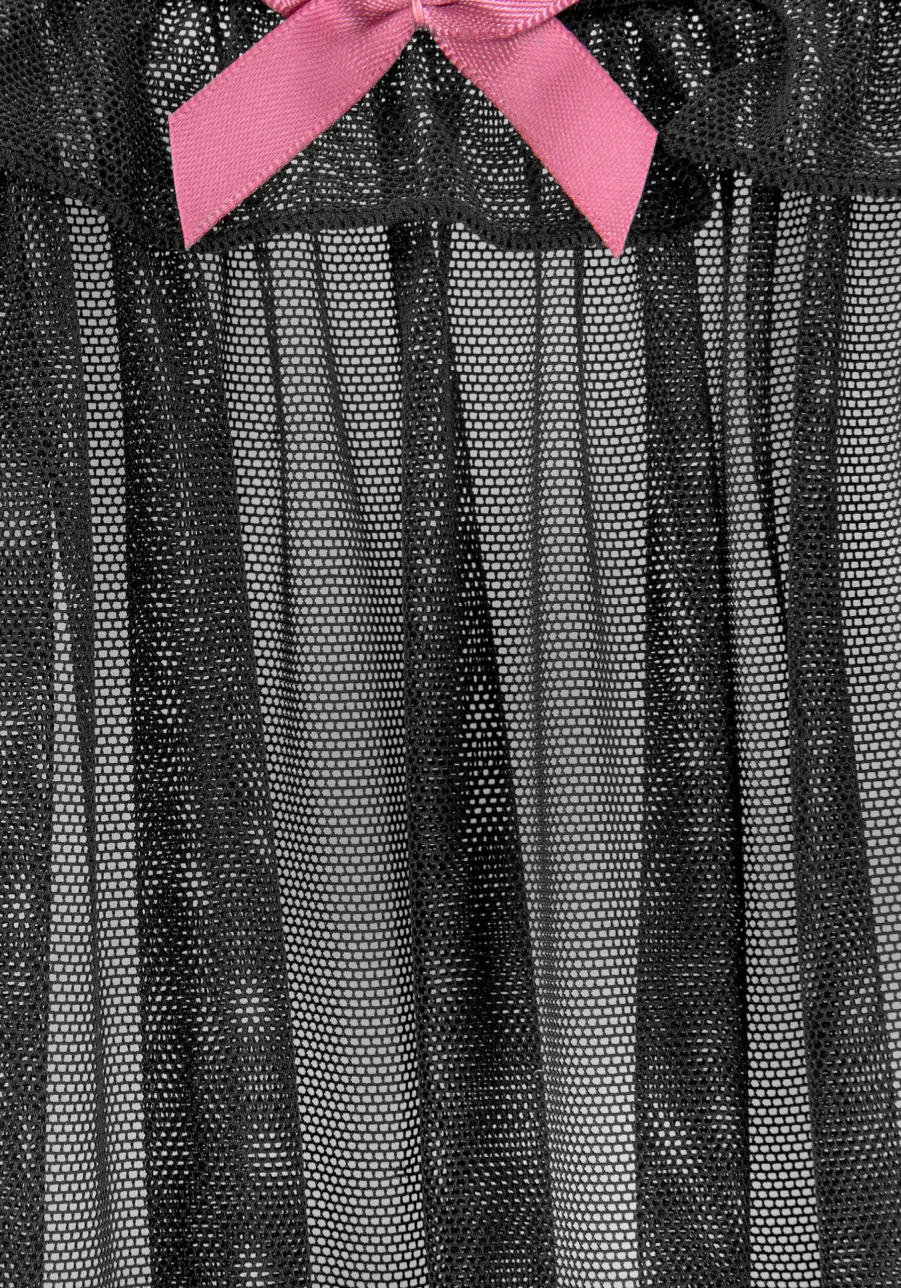 Nachtwäsche|LASCANA Negligé schwarz-mauve