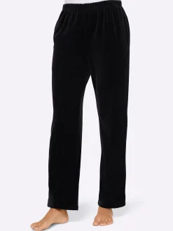 Homewear|feel good Nickihose mit Schlitz am Bein schwarz